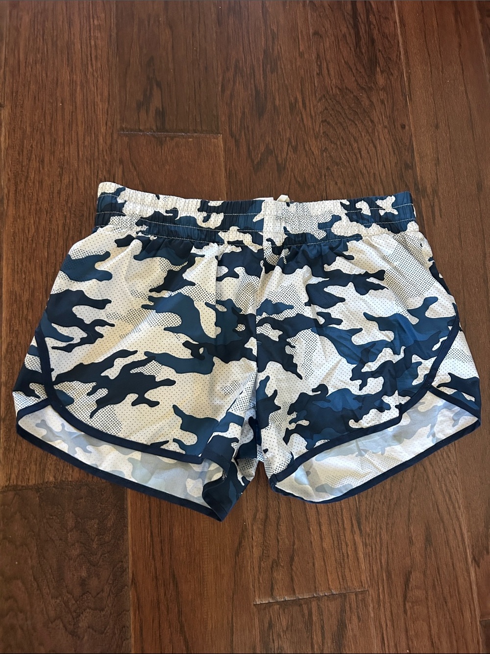 Athletic Works Blue Camouflage Women's Running Shorts